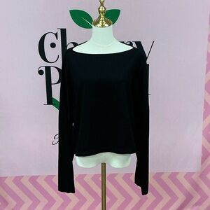 Ag Adriano Goldschmied Black Top with Crew Neck